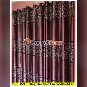 P-9 | Crash Fabric Curtain | ক্রাশ কাপড় দরজা জানালার পর্দা | চার কুচি আট রিং